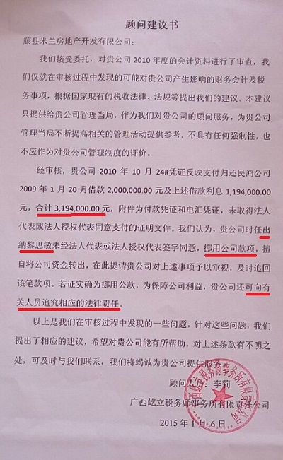 屹立税务师事务所的顾问建议书